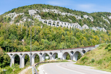 The viaducts of morez in the Jura mountains