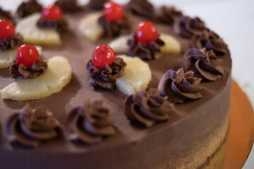 Elegant pineapple chocolate cake