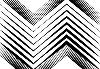 Obraz premium Corrugated, wavy, zig-zag, criss-cross, creased lines abstract geometric black and white, monochrome, grayscale pattern, background, texture or backdrop
