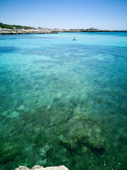 The cristal clear turquoise water of the rocky coast of Favignana, one of the islands of the Egadi archipelago in Sicily