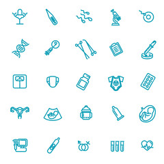 Vector set of icons. Gynecology. Healthcare design