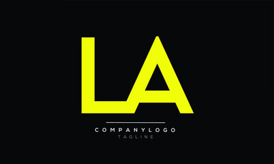 LA initials monogram letter text alphabet logo design