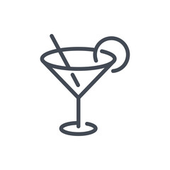 Cocktail line icon. Cocktail glass vector outline sign.