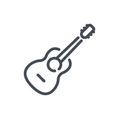 Guitar line icon. Acoustic guitar vector outline sign.