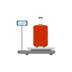 Baggage scales. Vector illustration.