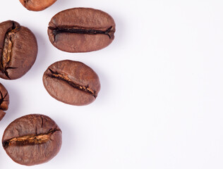 Coffee beans isolated with white background