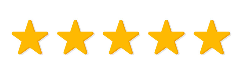Obraz premium Five stars. Stars rating. Feedback customer. Quality control. Vector