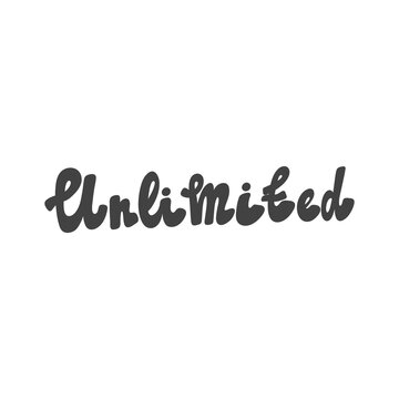 Unlimited. Hand drawn lettering logo for social media content