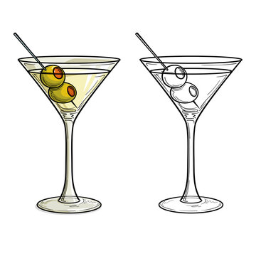 how to draw a martini glass