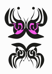 Floral graphic elements vector set.