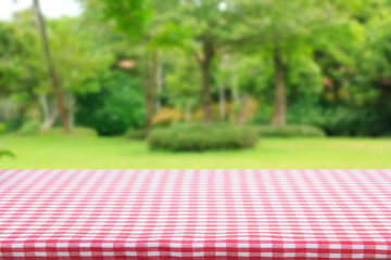 picnic table in the garden