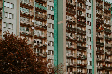 Stadt Aufnahme aus dem regnerischen Zabrze der oberschlesische Großstadt in der Woiwodschaft...