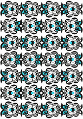 Vector seamless pattern of bright colorful shapes in cute retro style