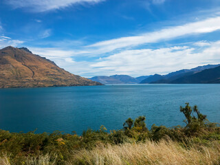 Fototapeta na wymiar Lake Wakatipu and the Remarkables as viewed from Jack's Point Trail, Queenstown Area, South Island, New Zealand