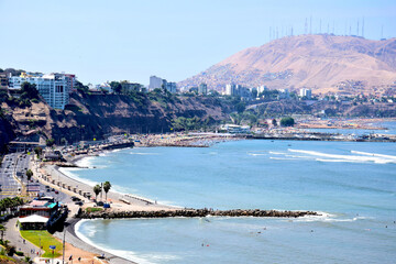 Fototapeta na wymiar Coastline in Lima, Peru