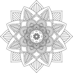 Easy Mandala coloring book simple and basic for beginners, seniors and children. Set of Mehndi flower pattern for Henna drawing and tattoo. Decoration in ethnic oriental, Indian style.