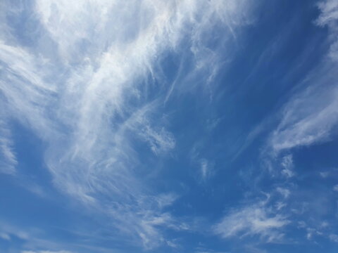 The blue sky and white clouds are scattered beautifully. Nature image for cloud pattern background on  sky
