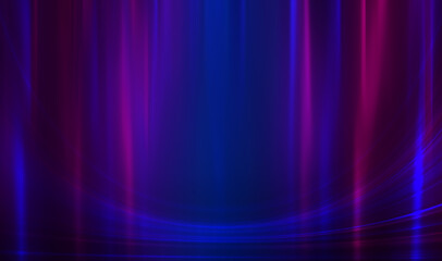 Fototapeta premium Dark empty abstract background. Bright light lines, waves. Neon laser shapes. Futuristic show.