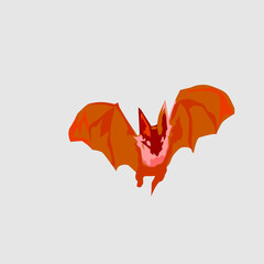 red halloween bat
