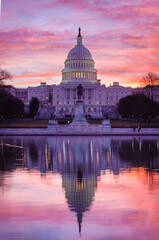 Obraz premium United States Capitol Building in sunset - Washington D.C. United States of America