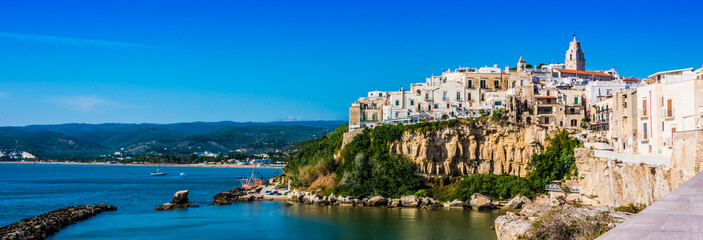 View of Vieste in the province of Foggia, Apulia, Italy