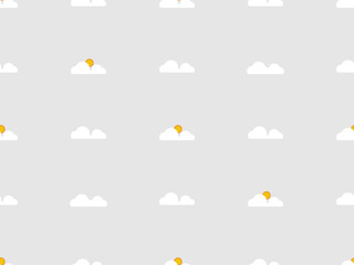 pattern cloud vector illustration isolated on gray background. seamless flat cloudy weather for backdrop, wallpaper, texture, decoration. minimal flat cloud icon for weather forecasting