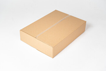 Brown carton box on a white background