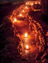 Candle light trail.