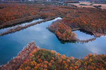 Aerial of Autumn Plainsboro New Jersey