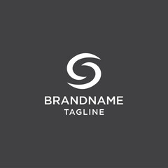 S creative logo in black and white
