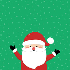 Santa Claus on empty background with snowflakes. Christmas decoration. Vector