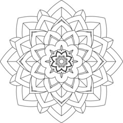 Easy Mandala coloring book simple and basic for beginners, seniors and children. Set of Mehndi flower pattern for Henna drawing and tattoo. Decoration in ethnic oriental, Indian style.