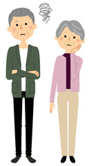 困る老夫婦 　シニアカップル　高齢者