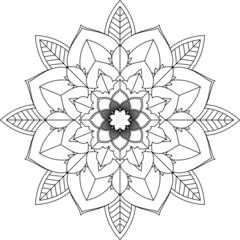 Easy Mandala coloring book simple and basic for beginners, seniors and children. Set of Mehndi flower pattern for Henna drawing and tattoo. Decoration in ethnic oriental, Indian style.