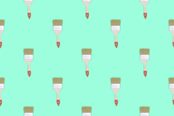 Construction brushes. Seamless texture from construction brushes. Pattern on the theme of painting.