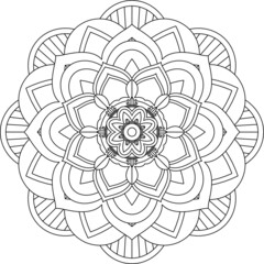 Easy Mandala coloring book simple and basic for beginners, seniors and children. Set of Mehndi flower pattern for Henna drawing and tattoo. Decoration in ethnic oriental, Indian style.