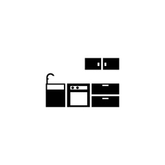 Kitchen set icon logo, vector design