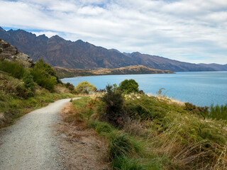 Fototapeta na wymiar View of Lake Wakatipu from Jack's Point Trail, Queenstown Area, South Island, New Zealand