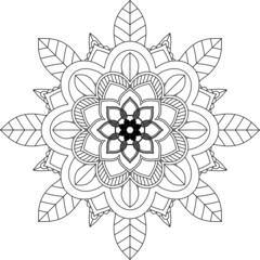Easy Mandala coloring book simple and basic for beginners, seniors and children. Set of Mehndi flower pattern for Henna drawing and tattoo. Decoration in ethnic oriental, Indian style.