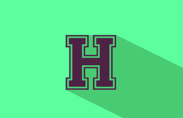 alphabet letter H logo icon in brown and green. Creative design for company and business with long shadow