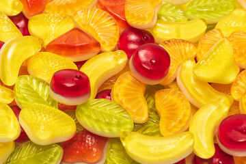 Assorted tasty gummy candies.