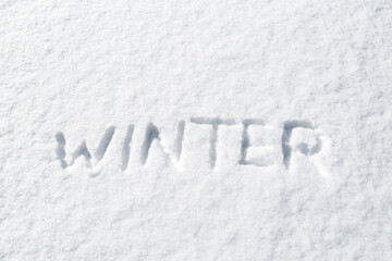 Winter Snow - The word winter written in powder snow