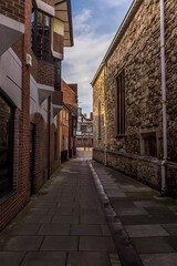 A view down an alleyway in Southampton, UK in Autumn