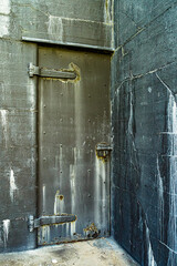 Reinforced metal door of the old fort dugout, Key West, Florida, US