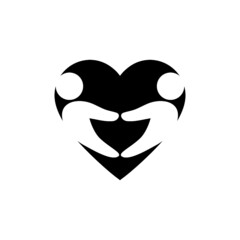 Hands folded in the shape of a heart. Heart hands icon isolated on white background
