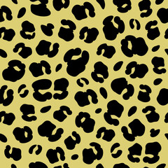 Fototapeta na wymiar Leopard seamless pattern. Wild animal skin vector texture. Spotted background.
