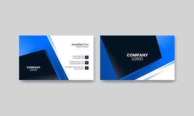 Corporate Blue business card, Creative professional business card design template 
