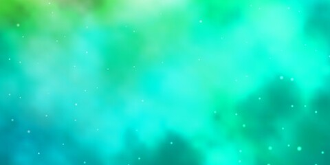 Light Green vector template with neon stars.