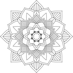 Easy Mandala coloring book simple and basic for beginners, seniors and children. Set of Mehndi flower pattern for Henna drawing and tattoo. Decoration in ethnic oriental, Indian style.