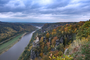 Fototapeta na wymiar Bastei view of the Elbe